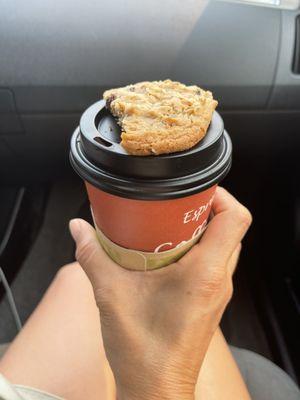 Americano with fresh baked cookie! 3 for $1!!!!