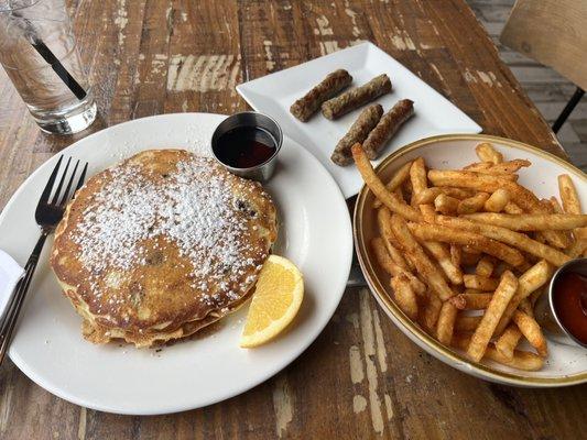 Blueberry Pancakes Turkey Sausage French Fries