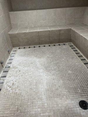 Steamroom floor is never cleaned. It is crusty and disgusting.