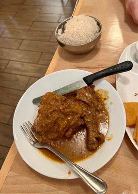 Coconut chicken curry with coconut rice