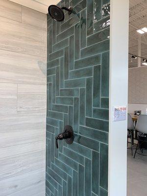 Display shower tile