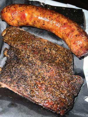 Pork Ribs and Spicy Sausage