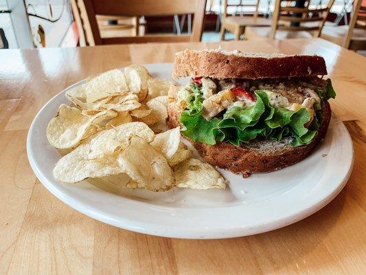 Sandwich and chips from the deli