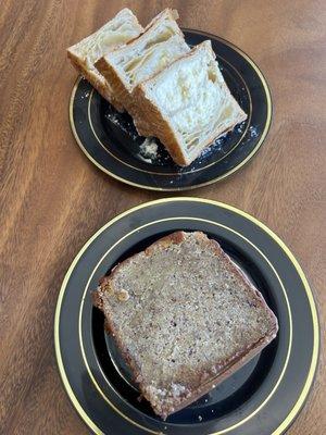 Vanilla square croissant and Nutella pound cake