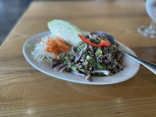 Beef Larb w/ cabbage (use like lettuce wraps)