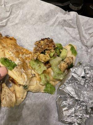 Grisly inedible chicken shawarma