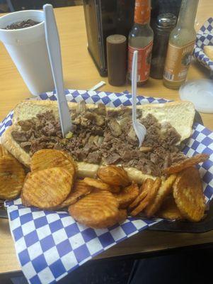 Philly Cheese Steak with Buffalo Fries