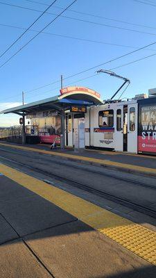 The Platform with the Light Rail Train  02-25-2024