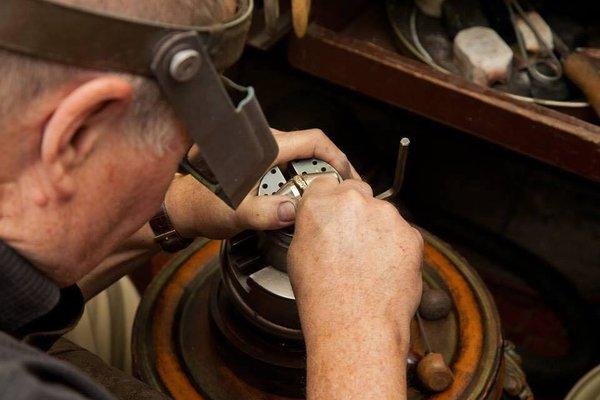 Larry Hustedt working on a custom ring.