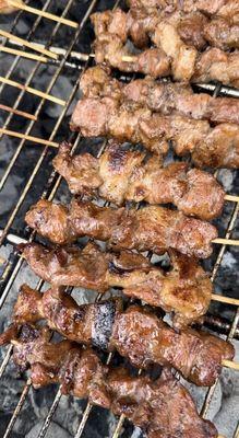 Pork BBQ skewers