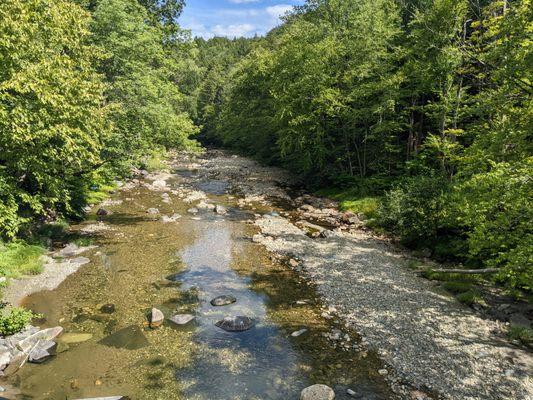 Looking downstream from the Williamsville Covered Bridge