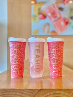 strawberry energy x 2, pinky lychee no cheese + aloe vera (04/2023)