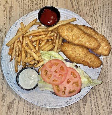 Chicken Tender Sandwich - Served on a taro roll and comes with French fries $15