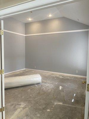 After picture of master bedroom mirror wall.