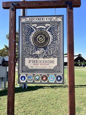 Outdoor welcome sign