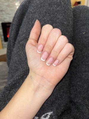 Square oval French manicure