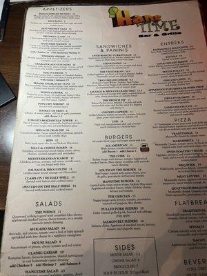 Pretty extensive menu.