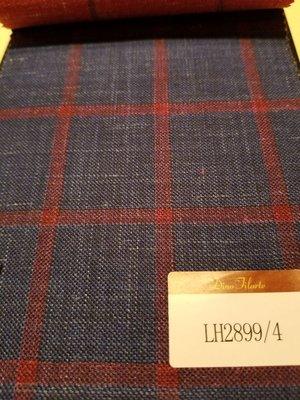 Dark blue and red window pane suiting fabric