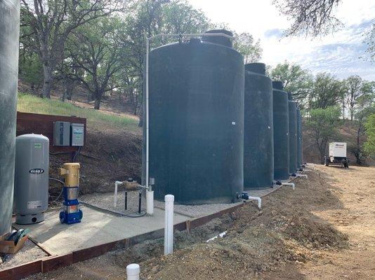 A professionally setup water storage system.