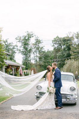 Wedding Photos with Old Car