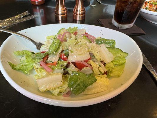 Greek Salad with hardly any olives or feta cheese.