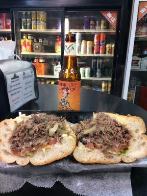 very good cheesesteak and BEER