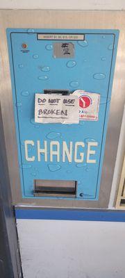 Broken change dispenser