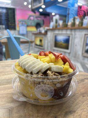 Half Acai Half Mango Bowl W/ Strawberry, Banana, Mango, and Granola