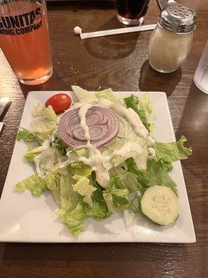 Salad that comes with meal with signature house dressing