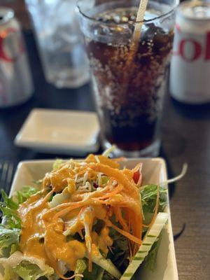 Vegetable salad with carrot & Ginger dressing