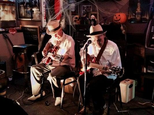 Legendary Bluesman Ron Thompson sitting in with Rob Briesch.  Dark Horse Halloween.Blues & Booze is every Saturday 4-7,No Cover.