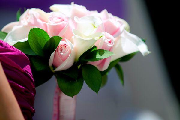 Bouquet held by a bridesmaid.