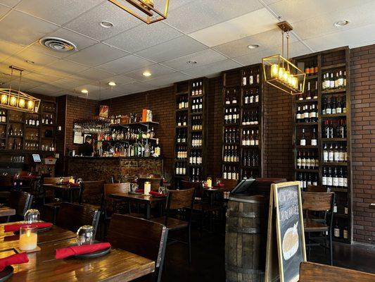 Bar area and wine selection.