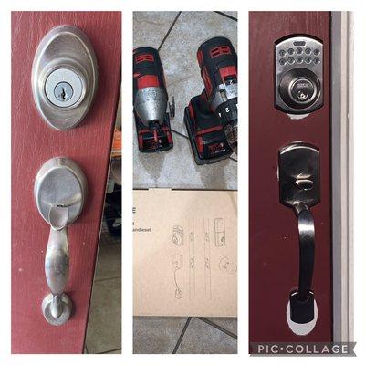 Updated keypad lock installation