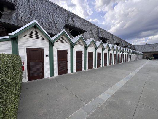 The poolside changing rooms and cabanas