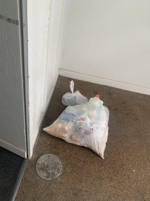 Trash left in the hallways for weeks