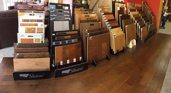 We carry hardwood, vinyl tile, ceramic, sheet vinyl, laminate, carpet, and remnants.