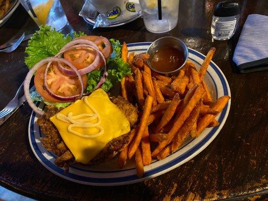 Federal Fried Chicken with Sweet Potato Fries