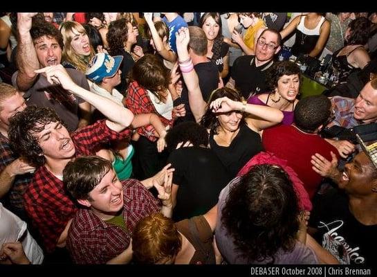 Manjari crowd surfs at Debaser