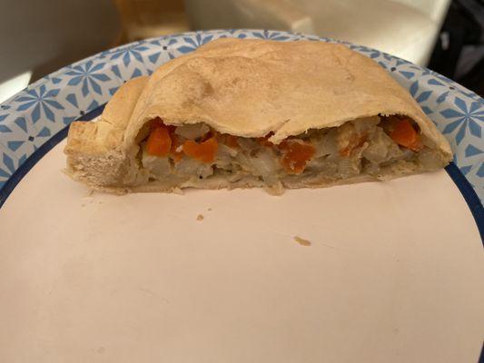 Chicken, Potato, Carrot pasty we split for breakfast!