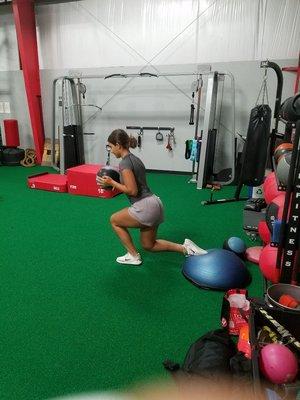 Bosu Bulgarian split squat