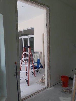 Before installing impact door