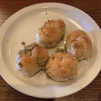 The food was excellent .  These are garlic knots