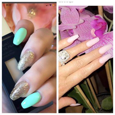 Dear "Magic nails" lol this is #coffinshape not what that rounded thick mess is to the left (pic to the right is not there work)