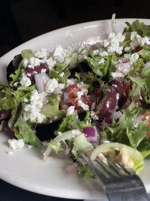 Greek side salad with meal