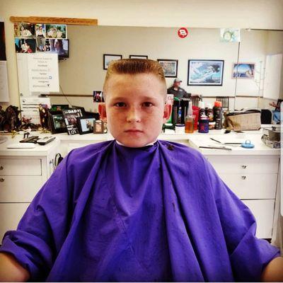 Owen getting his Flat Top cleaned up.