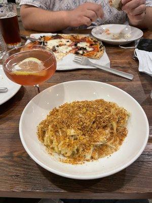 Spaghetti-Crab meat, homemade pasta, lemon herb butter sauce