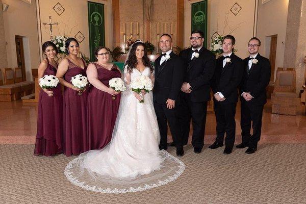 Beautiful bride and handsome groom in the Michael Kors.