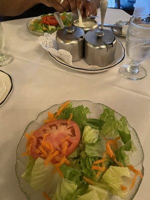 Salad with 3 dressings