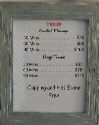 I did not get any cupping or hot stone so you may have to ask for those.